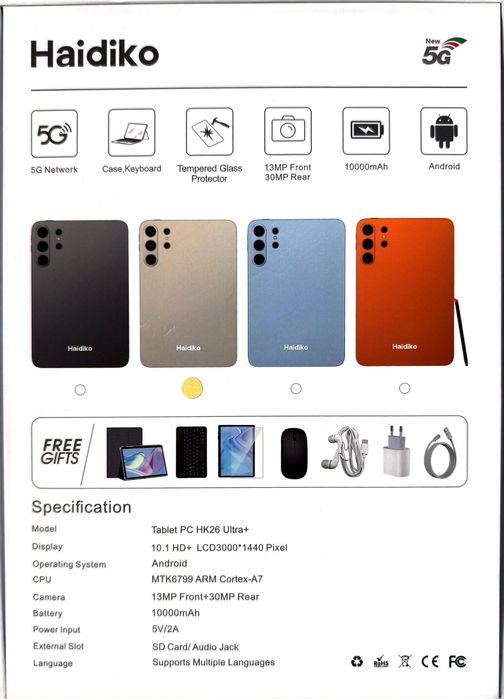 Планшет Haidiko HK26 Ultra+ 32GB/1TB, новый