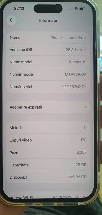 Iphone 15  ,blue,128 GB