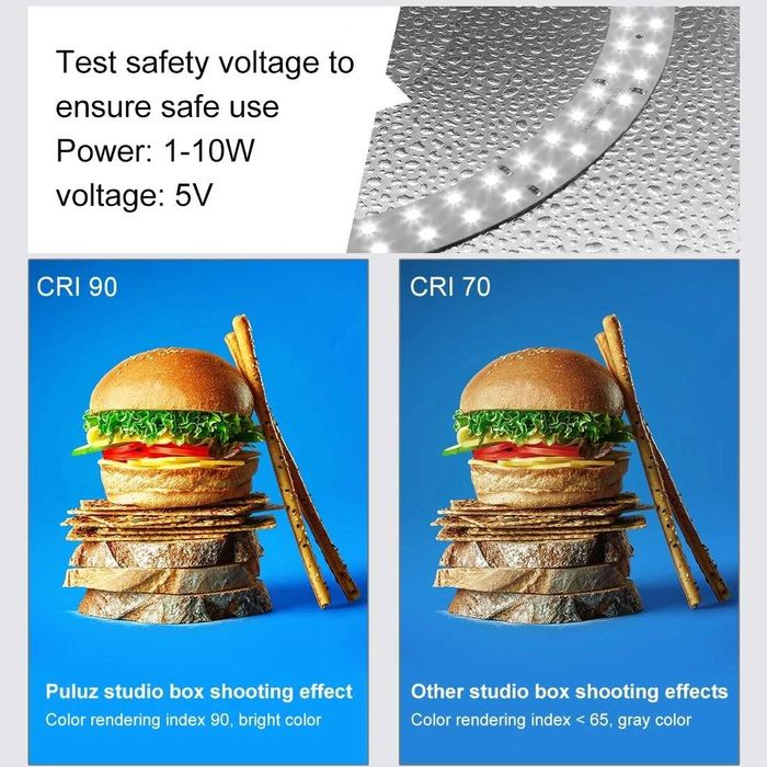 Lightbox portabil PULUZ 25cm cub foto cu LED pt fotografie de produs