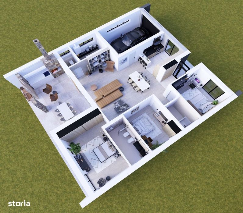 Teren cu proiect pt. casa indiv. - 142 mp utili, un nivel - Sura Mica