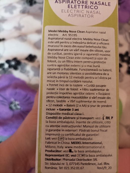 Aspirator nazal pentru bebeluși