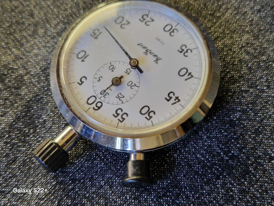 Стар Механичен Джобен Хронометър Hanhart 1/5sec