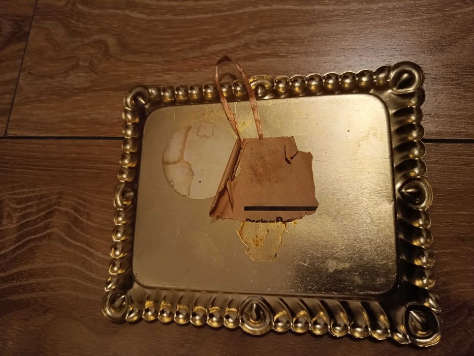 Tăviță / tava / farfurie veche aurie metal anii 1970 retro,