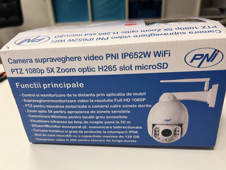 Охранителна камера PNI IP652W WiFi PTZ 1080p – 5X зуум, нощно виждане, IP66
