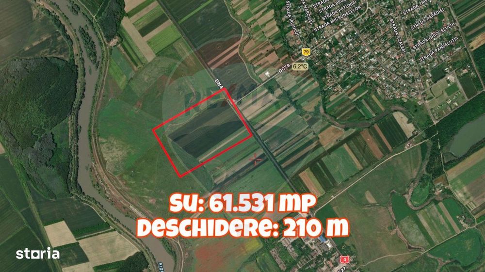 De vanzare Teren extravilan 61.531 mp, Com Mitreni, Calarasi / DN 4