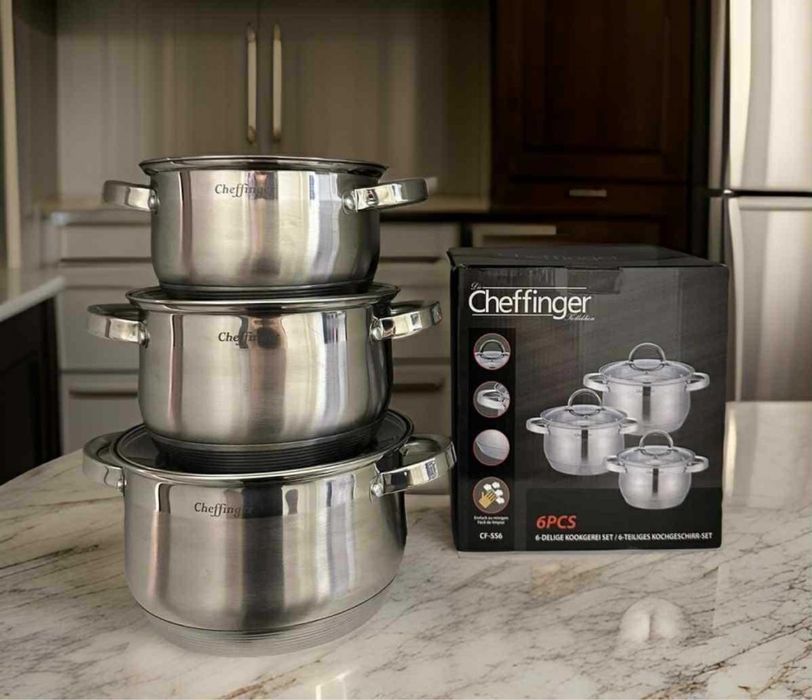 Cheffinger комплект тенджери от неръждаема стомана 3 части