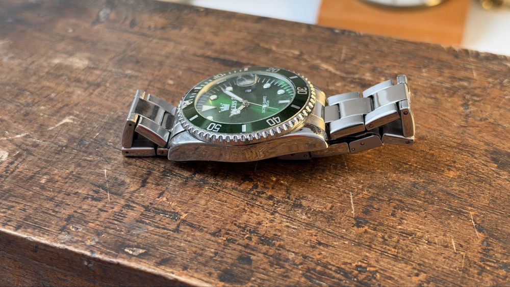 Ceas diver submariner quartz verde kermit 40mm