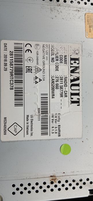 Vand navigatie Renault trafic 2019