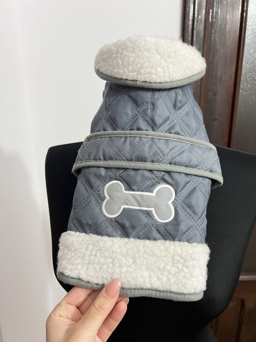 Geaca catei pisici ajustabila cu arici guler de blanita captusita