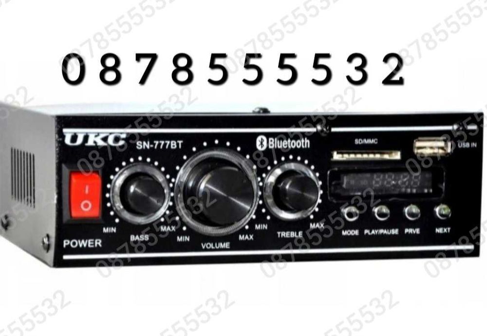 Мощен мини стерео усилвател SN-777BT Bluetooth/USB/FM