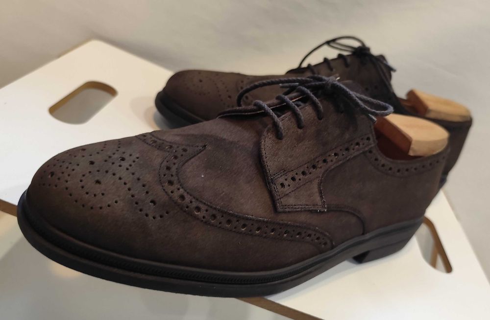 Pantofi derby 45.5 46 brogue Salamander NOI piele naturala moale
