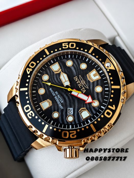 INVICTA Abyss black/gold 48 mm, Инвикта нов мъжки часовник