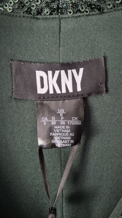 Rochie DKNY verde smarald cu paiete – mărime 36