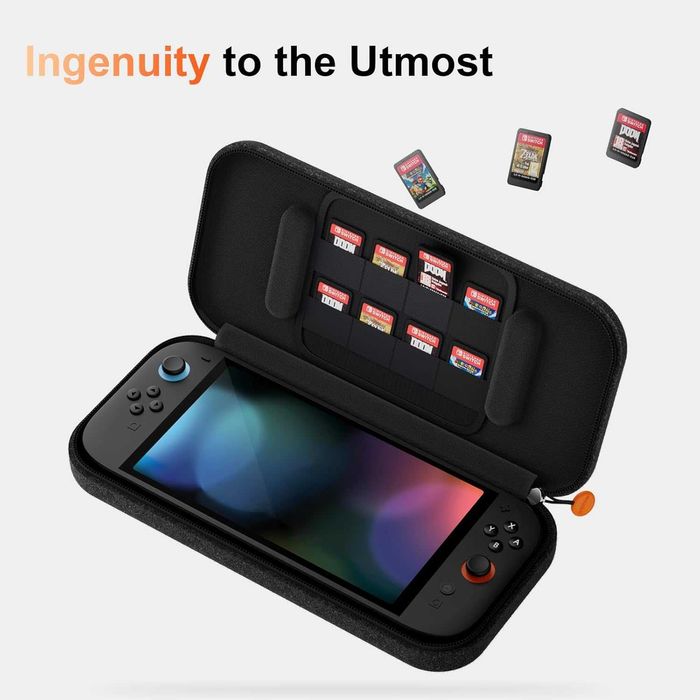 COOWPS Тънък калъф за Nintendo Switch 2 (2025), твърда обвивка, черен