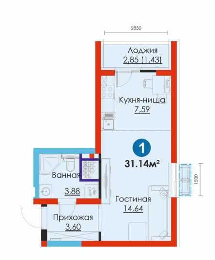 Yashnobod Yangiobod metro 1xonali Boshlang‘ich to‘lov 77-mln SOM BZ