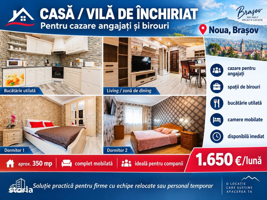 Casa / vila de inchiriat pentru birouri, cazare angajati, Noua, 350mp
