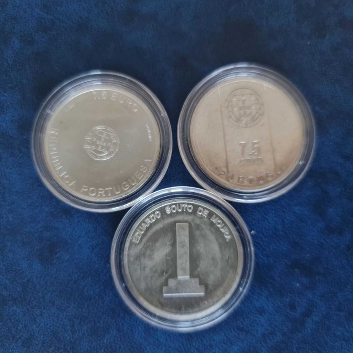 Сребърни монети Португалия 7,5 евро архитектура комплект 3 броя