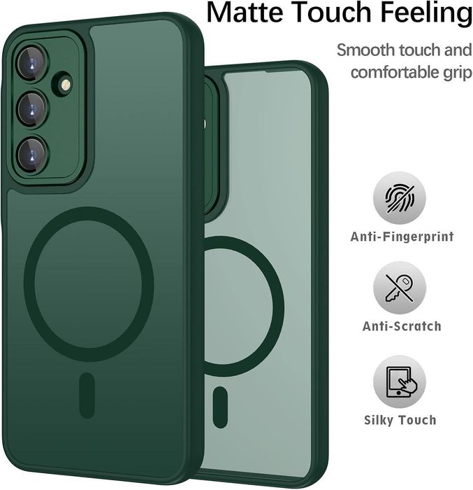 Матов magsafe кейс за samsung galaxy a56 - зелен