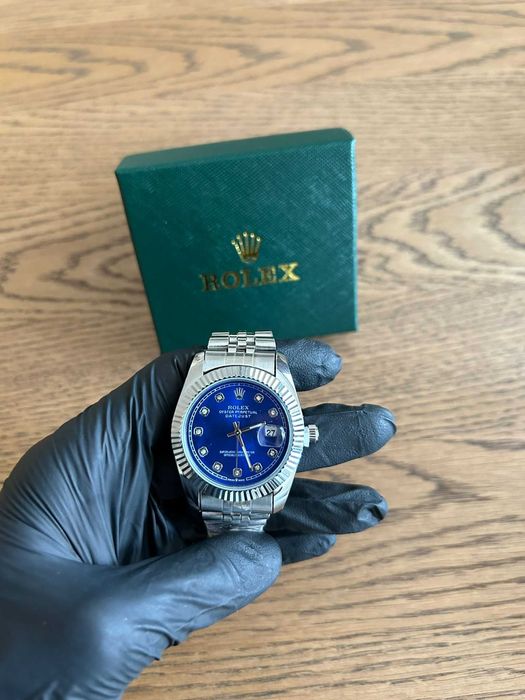 Ceas elegant tip Datejust albastru, model premium, nou, aspect luxury