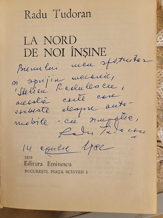 Radu Tudoran – La nord de noi ( carte cu autograf de catre autor