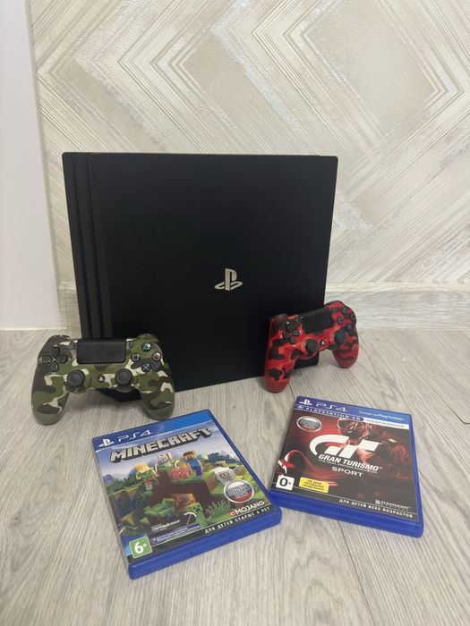 PlayStation 4 Pro 1TB (Последняя ревизия) + 2 геймпада + Игры