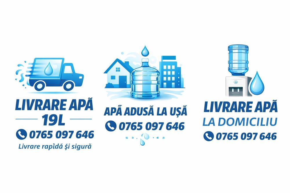Apa de băut bidon de 19 kg adus la dumneavoastră acasă.