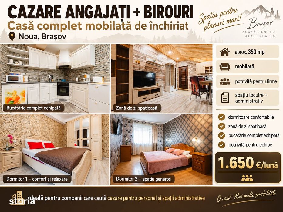 Casa / vila de inchiriat pentru birouri, cazare angajati, Noua, 350mp