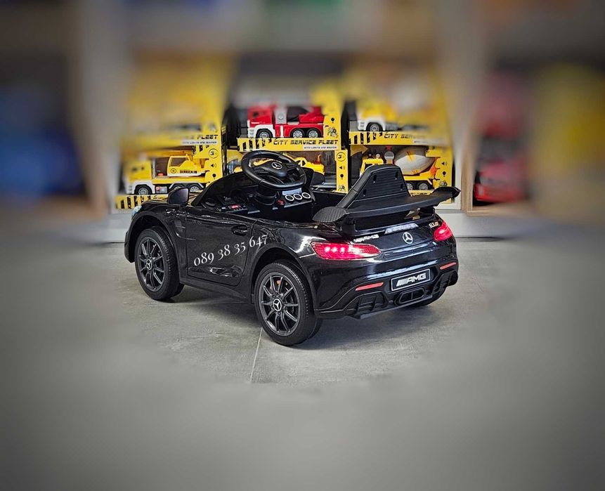 ТОП ЦЕНА!НОВО!Акумулаторна кола Mercedes GTR с МЕКИ ГУМИ,12V батерия,кожена седалка,дистанционно управление