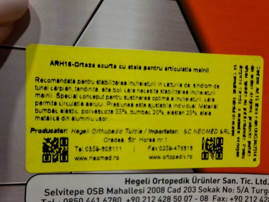Orteză pentru încheietură/palmă