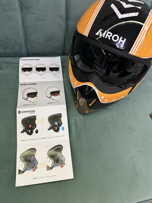 Cască  Moto sau Atv Airoh J 110 Command, Galben Lucios
