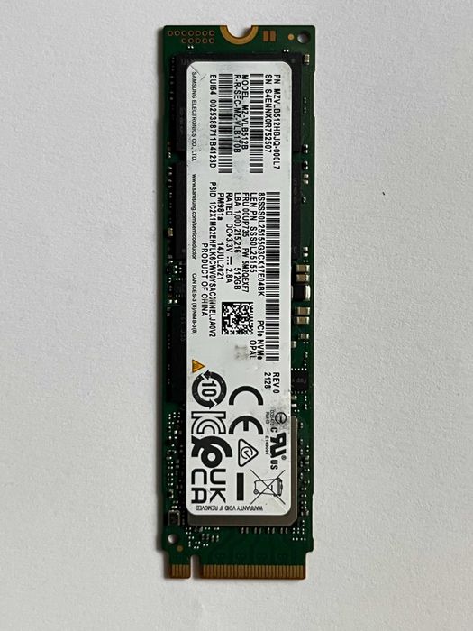 SSD 512gb m2 nvme SAMSUNG PM981 PCI Express 3.0 x4 - Viata 100%