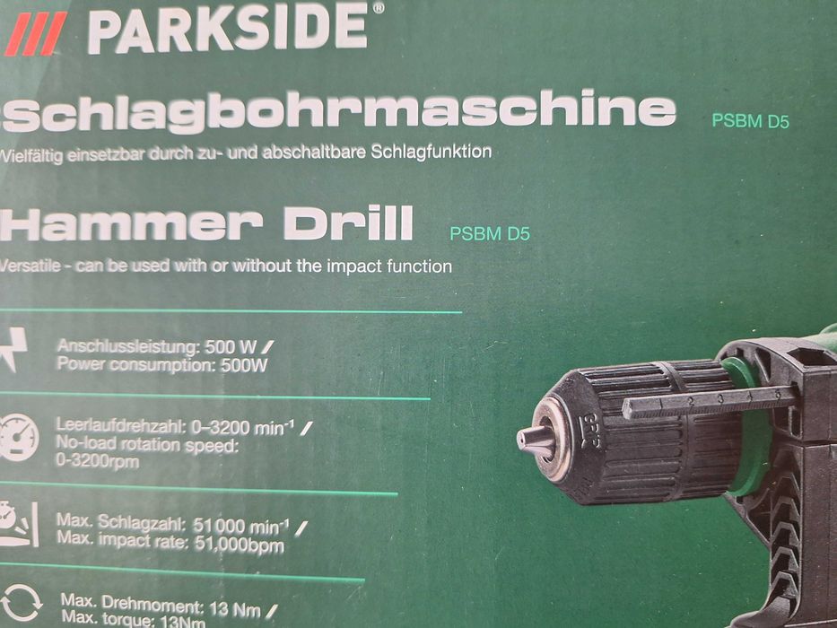 Masina performanta de gaurit cu percutie Parkside PSBM D5 3200, max 49000 percutii
