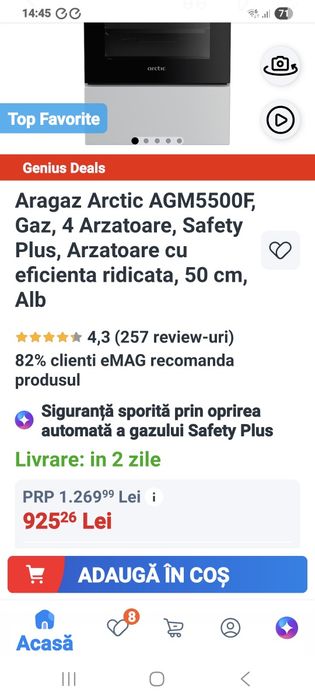 Aragaz Arctic nou