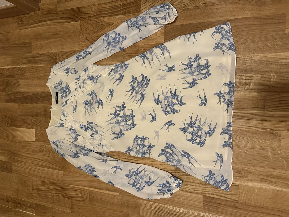 Rochie scurta Oasis crem cu albastru