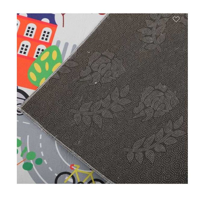 Детски килим Mercado Trade, За детска стая, Правоъгълен, Сив, Розов