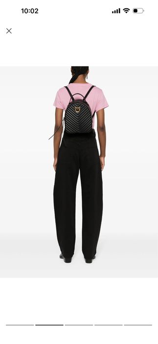 Pinko Love chevron leather backpack