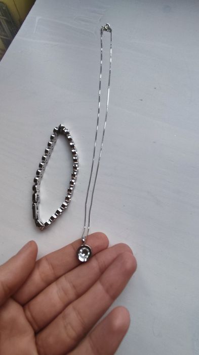 Комплект бижута цвят сребрист