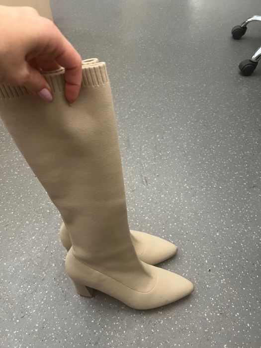 Ботуши бежови текстил