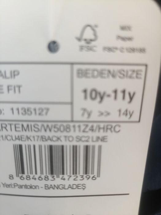 Pantaloni chino pentru băieți de 10-11 ani