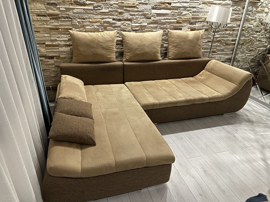 Canapea coltar extensibila cu lada depozitare