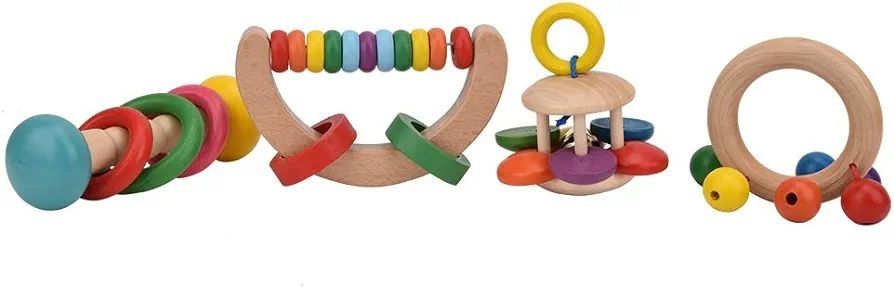 Дървени играчки Монтесори музикални инструменти дрънкалки за бебе