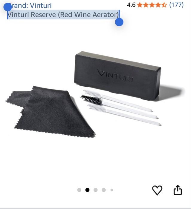 Vinturi Essential аератор за червено вино с комплект за почистване