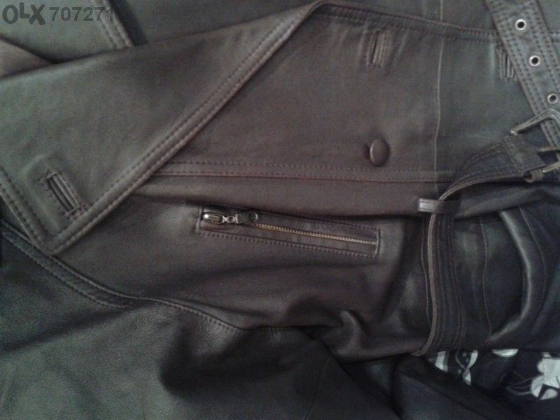 Кафяво дамско яке от естествена кожа