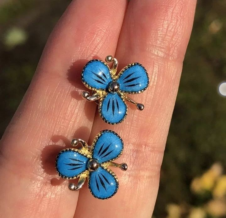 СССР,  Советские серьги  " НЕЗАБУДКИ "