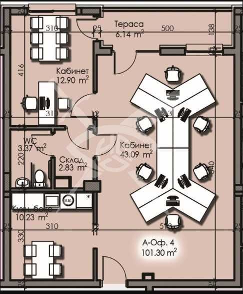 Офис в Изгрев 919- 26924