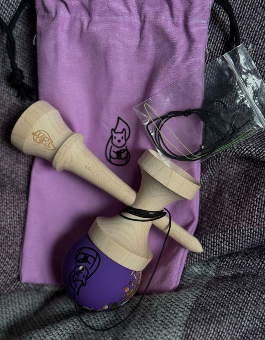 Kendama Miguel Purple Ash Tama with Maple Ken Erratic Squirrel