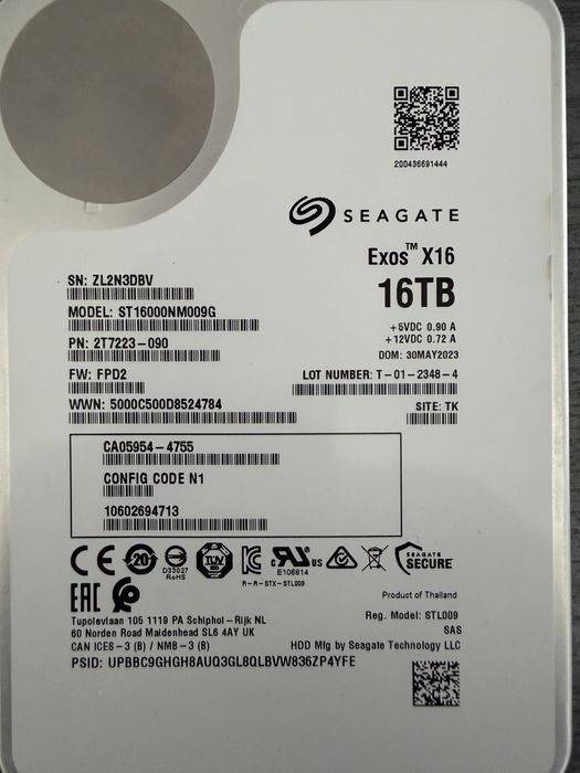 HDD Fujitsu ETERNUS 16TB NL-SAS 12Gb/s – Seagate Exos X16 – NOU