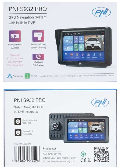 GPS PNI S932 PRO 7 inch mem. 32 GB 2GB ram ultimele HARTI LANSATE
