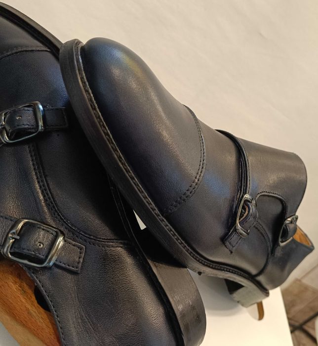 Pantofi double monk 40.5 41 de lux British Passport piele naturala