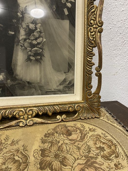 Франция барок рамка със стара сватбена фотография 1940